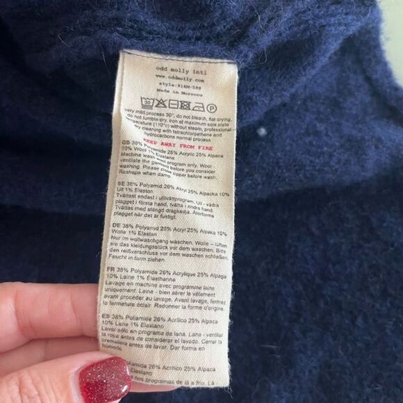 Odd molly 588 Men Sweater wool alpaca Size 4 long sleeve zip up oversized - Picture 13 of 14